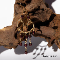 Personalized Birthstone Heart Chandelier Boho Style Earrings: 14k Gold Filled, 14k Rose Gold Filled or Sterling Silver