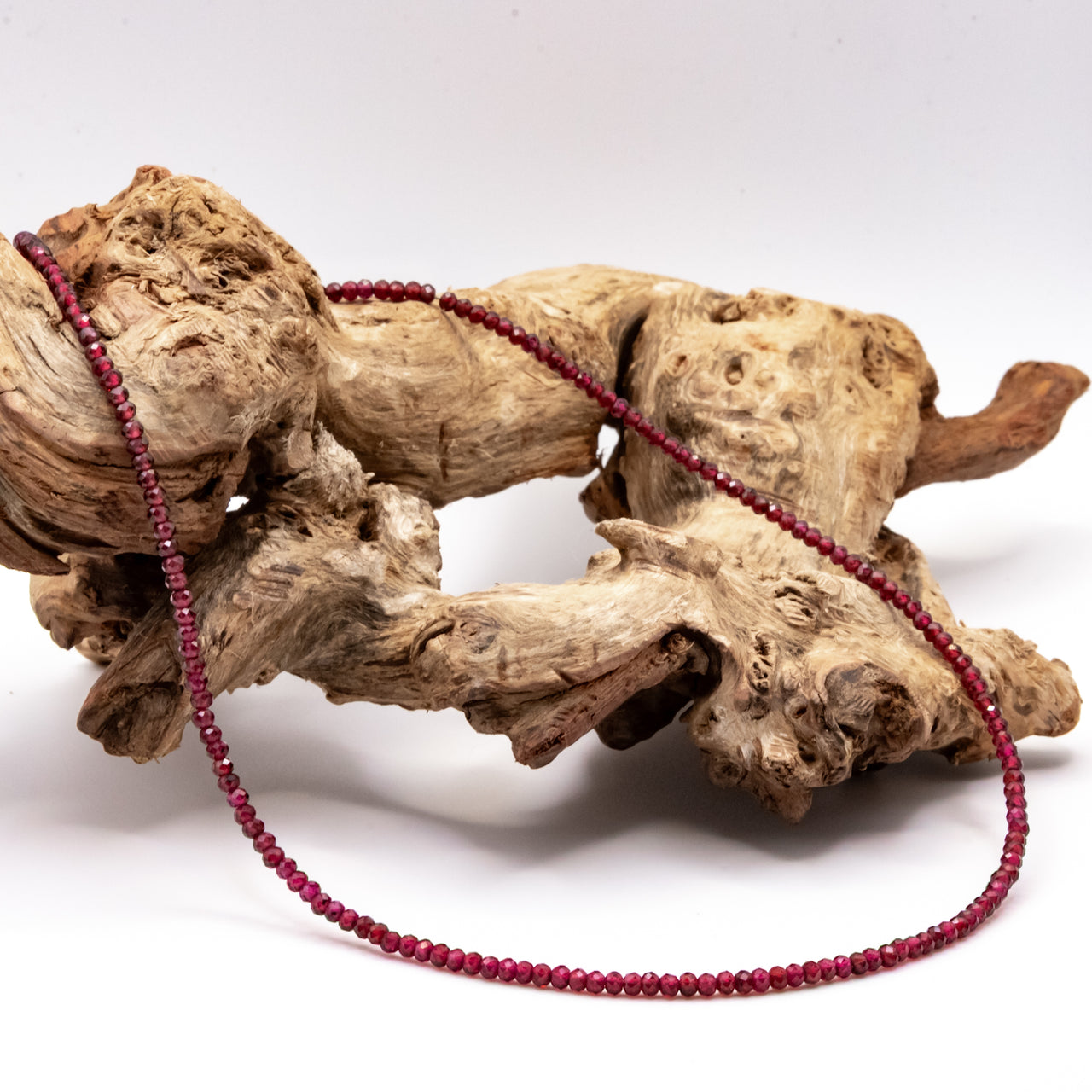 Beaded Garnet Necklace: Grade A Garnet Beads, Gold Filled, January Birthstone