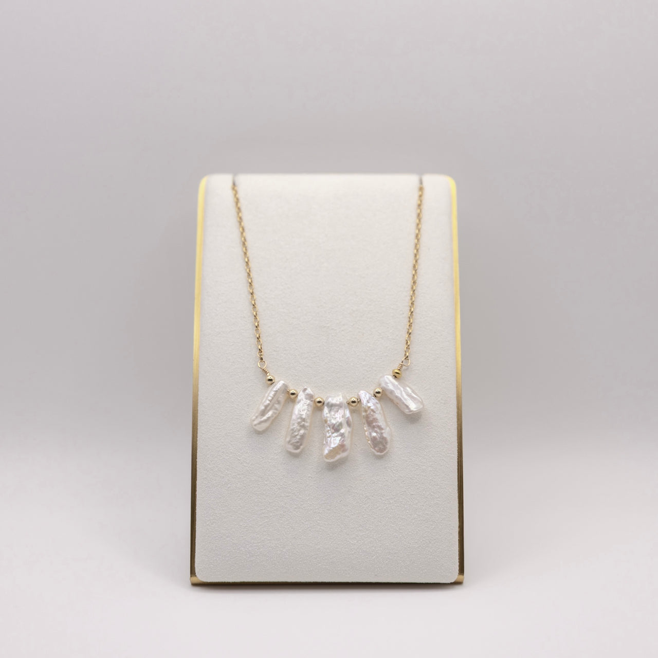 White Biwa Pearl Statement Necklace