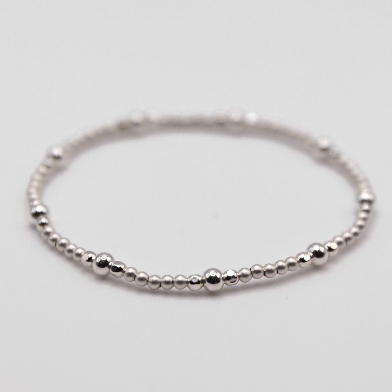 Sterling Silver Beads and Biwa Pearl Boho are Style Stacking Bracelets (set of three bracelets)