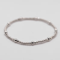 Sterling Silver Beads and Biwa Pearl Boho are Style Stacking Bracelets (set of three bracelets)