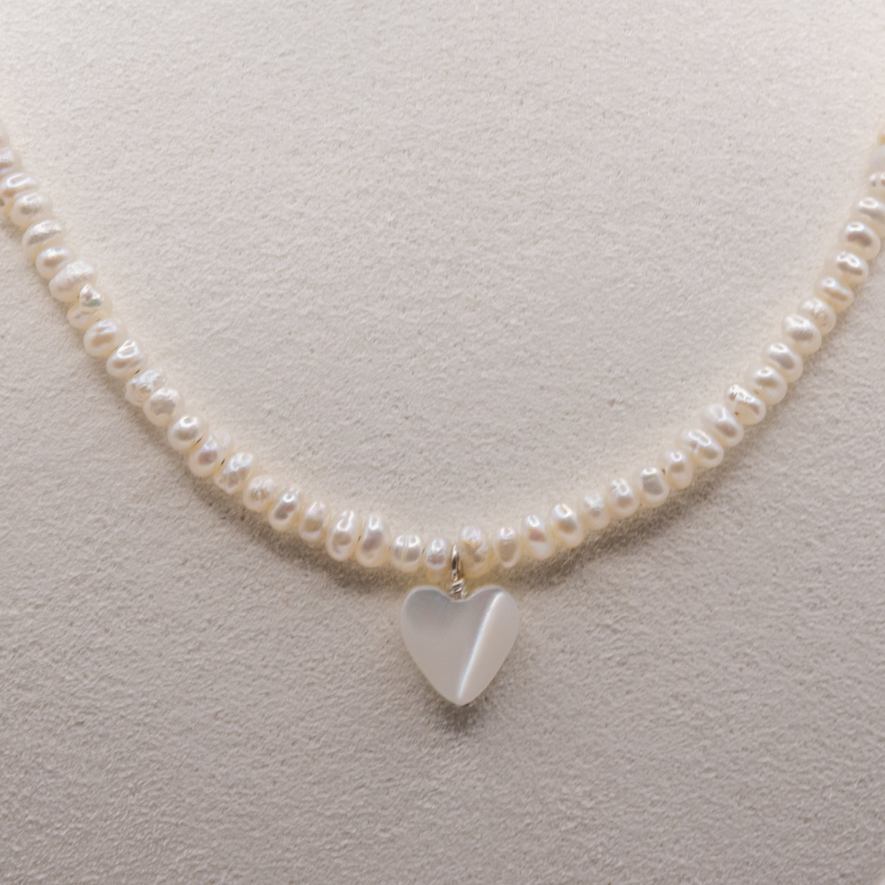 Pearl Heart Necklace: Sterling Silver, 14k Gold Filled or 14k Rose Gold Filled, Lobster Clasp, Adjustable