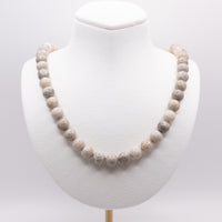 AAA Grade Fossil Jasper Necklace: Lobster Clasp, Adjustable, Earth Tones