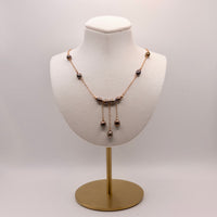 14k Rose Gold Filled Bronze Pearl Boho Statement Necklace