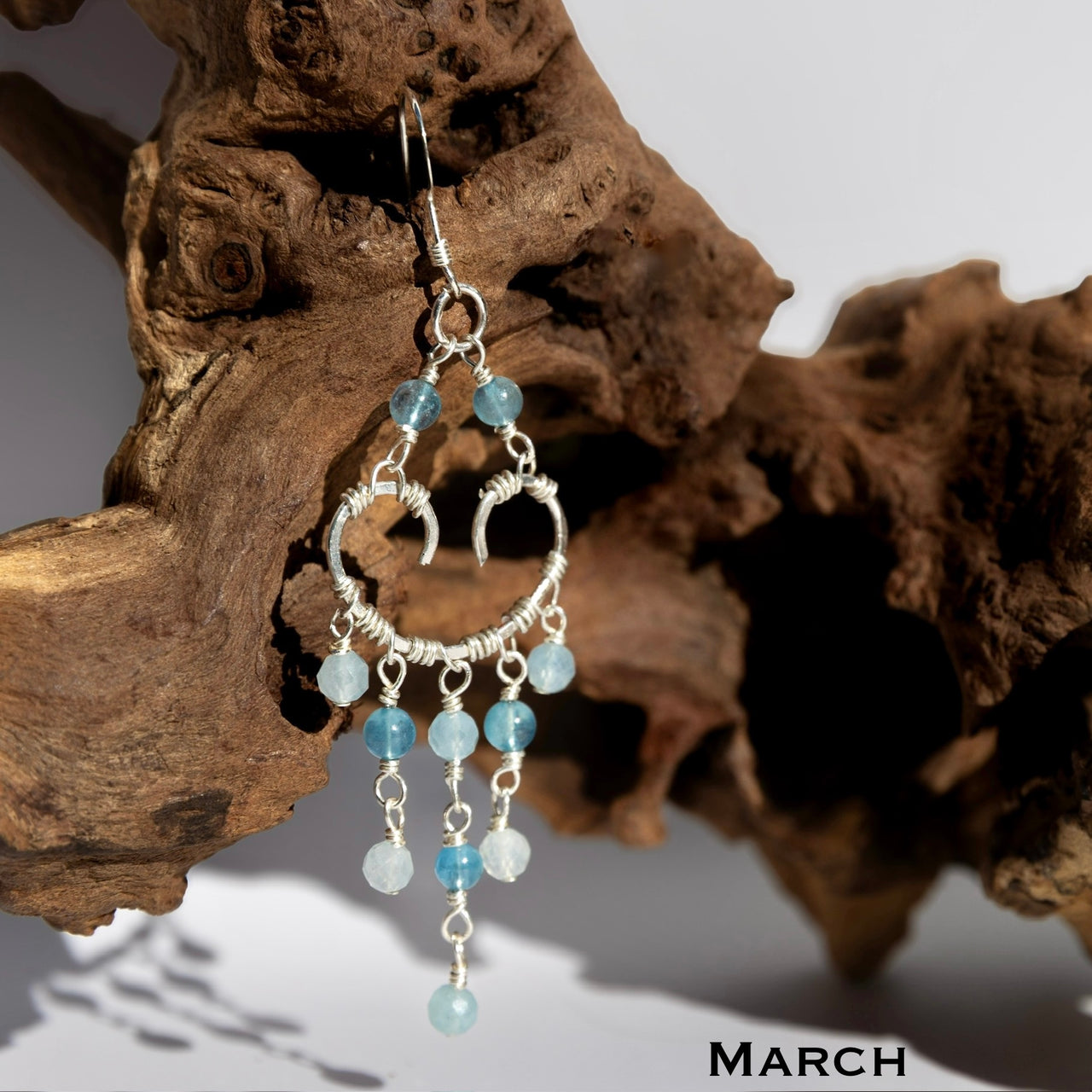 Personalized Birthstone Heart Chandelier Boho Style Earrings: 14k Gold Filled, 14k Rose Gold Filled or Sterling Silver