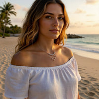 Silver Baroque Pearl Boho Statement Necklace