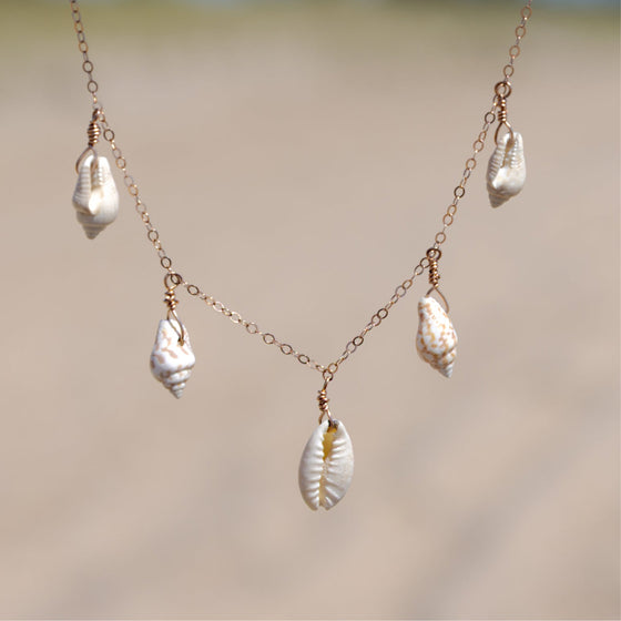 14k Rose Gold Filled Mermaid Seashell Necklace