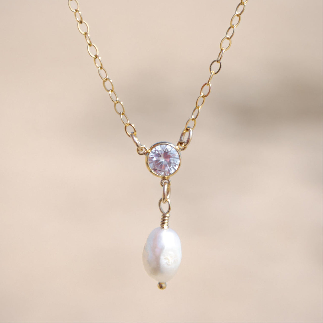 Baroque Pearl + Cubic Zirconia Layering Necklace