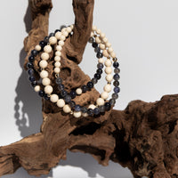 Iolite Fossil Jasper Bracelet Set: 14k Gold Filled Beaded Stack