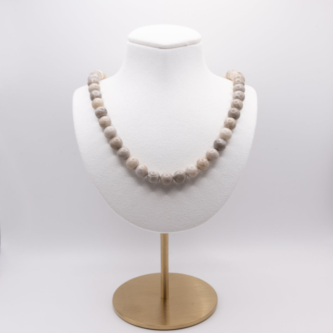 AAA Grade Fossil Jasper Necklace: Lobster Clasp, Adjustable, Earth Tones