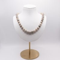 AAA Grade Fossil Jasper Necklace: Lobster Clasp, Adjustable, Earth Tones