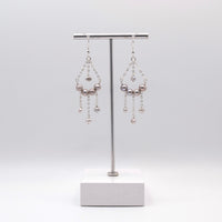 Sterling Silver or 14k Gold Filled Pearl Chandelier Boho Style Earrings