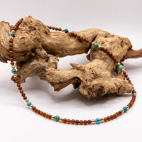 Beaded Turquoise Necklace Set: Garnet, Jasper, Gold Filled