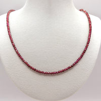 Beaded Garnet Necklace: Grade A Garnet Beads, Gold Filled, January Birthstone