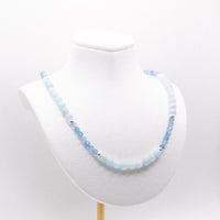 Aquamarine Beaded Necklace:  Adjustable, Sterling Silver, 14k Gold Filled, Beach Jewelry, Santa Maria Aquamarine