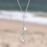 Aqua Blue Sea Glass Necklace