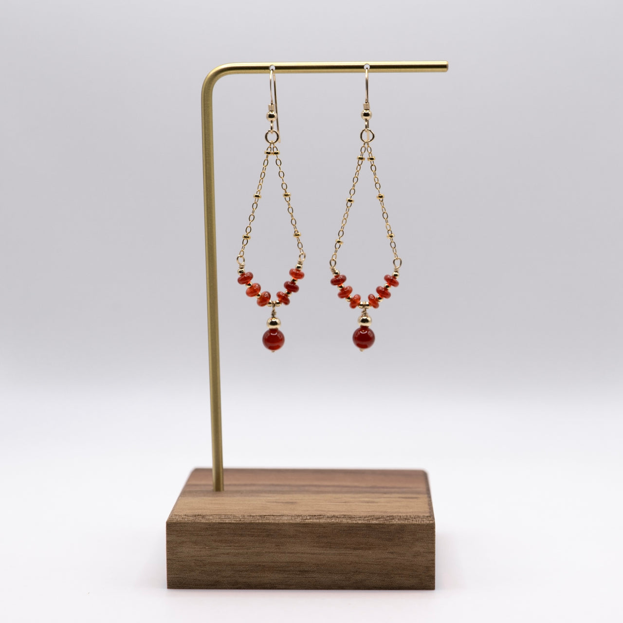 14k Gold Filled Carnelian Satellite Earrings