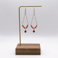 14k Gold Filled Carnelian Satellite Earrings