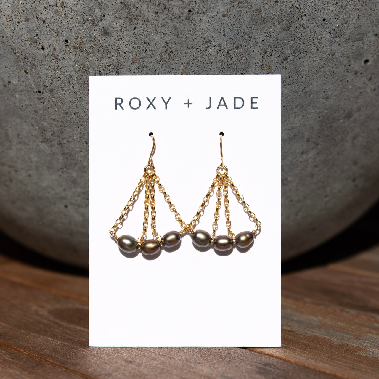 Bronze Pearl Sailboat Earrings
