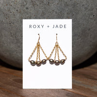 Bronze Pearl Sailboat Earrings