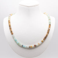 Amazonite and Brown Picture Jasper Necklace: Multicolor Beads, Sterling Silver, 14k Gold Filled, Earth Tones