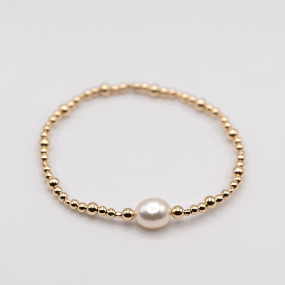 14k Gold Filled Pearl Bracelet: Baroque Bead Stacking Bracelet