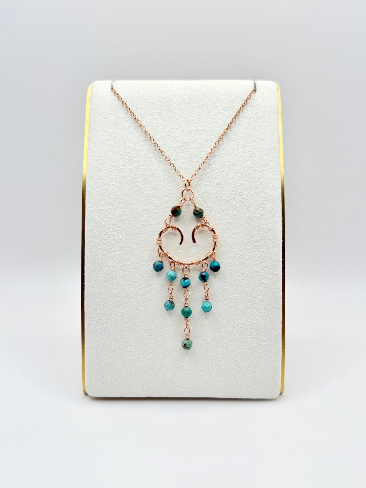 Personalized Birthstone Heart Chandelier Boho Style Necklace: 14k Gold Filled, 14k Rose Gold Filled or Sterling Silver