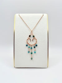 Personalized Birthstone Heart Chandelier Boho Style Necklace: 14k Gold Filled, 14k Rose Gold Filled or Sterling Silver