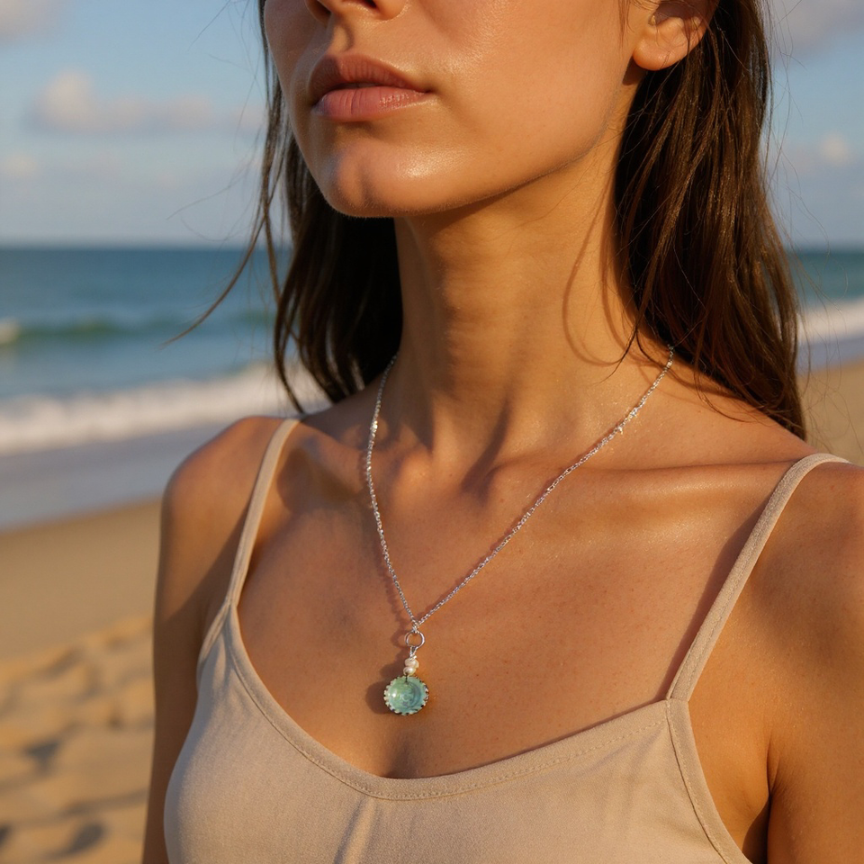 Sterling Silver Seashell + Pearl Necklace-Roxy + Jade