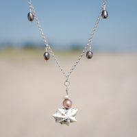 Star Limpet Seashell + Pearl Necklace