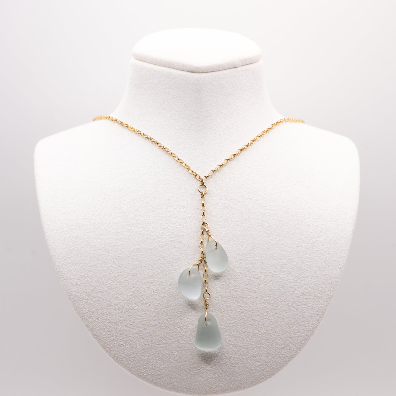 Aqua Blue Sea Glass Necklace