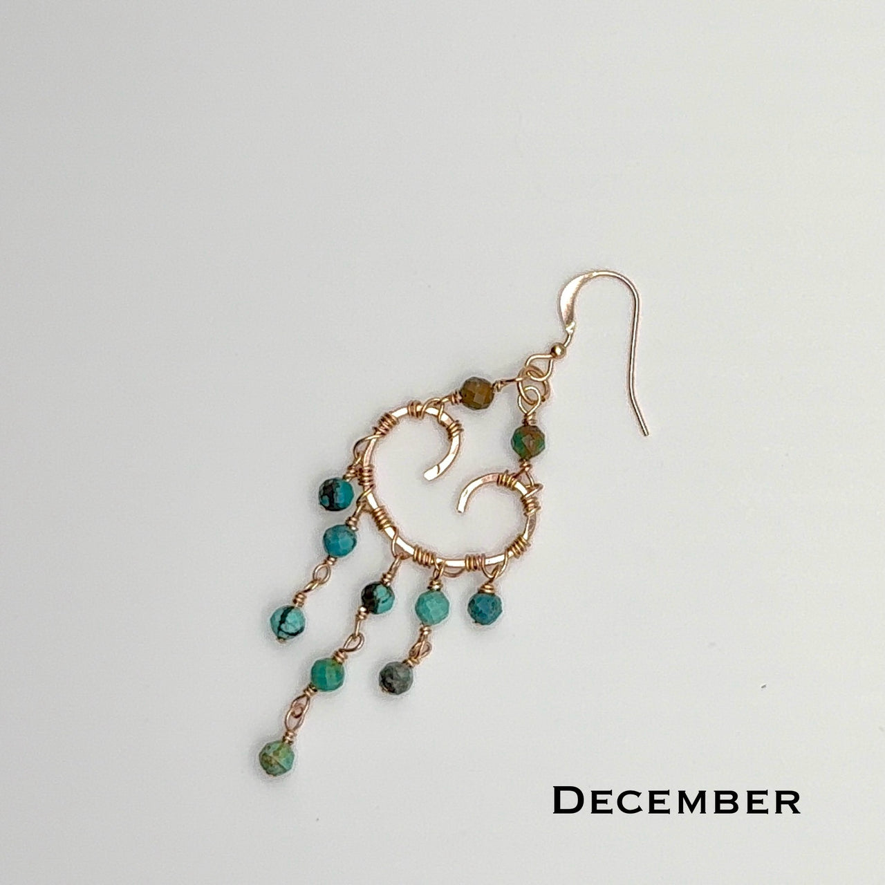 Personalized Birthstone Heart Chandelier Boho Style Earrings: 14k Gold Filled, 14k Rose Gold Filled or Sterling Silver