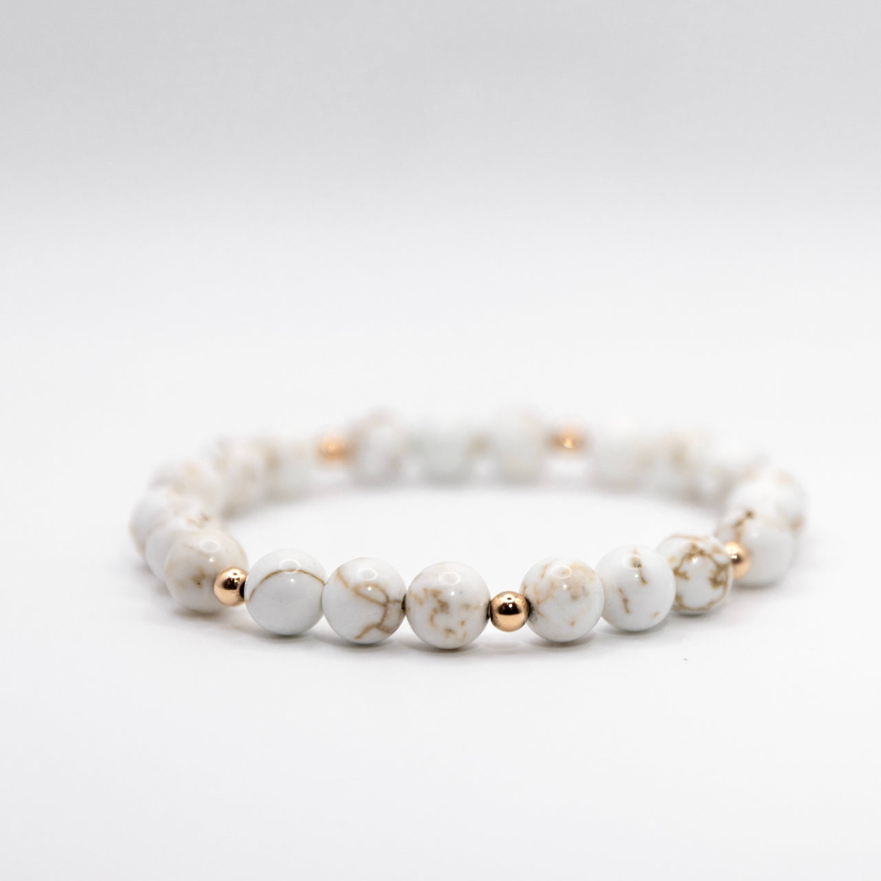 14k Rose Gold Filled, White Hematite and Mocha Biwa Pearl Beaded Boho Style Stacking Bracelet Set