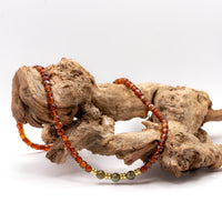 Beaded Garnet Necklace Set: Multicolor Garnet Beads, Gold Filled, January Birthstone