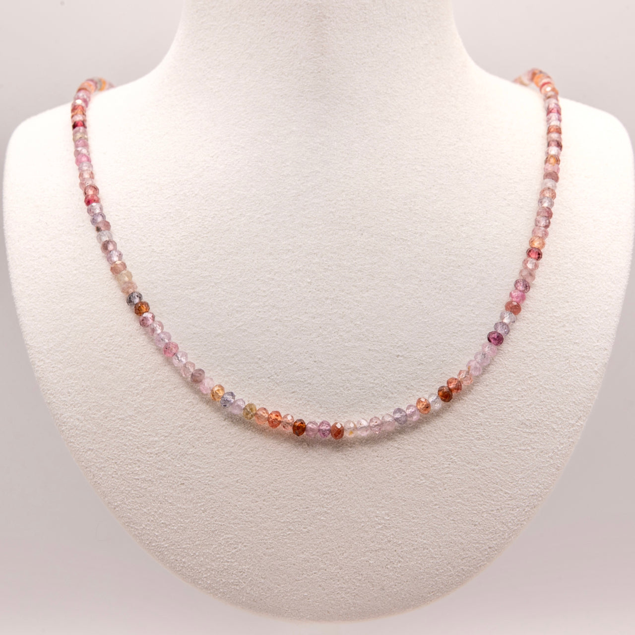 Pink Multicolor Spinel, Garnet and Pink Tourmaline Necklace Set: Grade A Beads, Sterling Silver or 14k Gold Filled