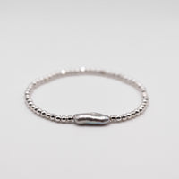 Sterling Silver Beads and Biwa Pearl Boho are Style Stacking Bracelets (set of three bracelets)