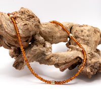 Beaded Garnet Necklace Set: Multicolor Garnet Beads, Gold Filled, January Birthstone