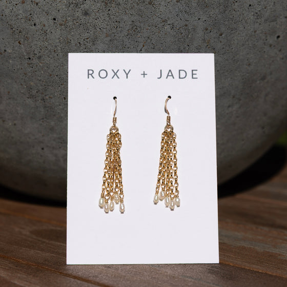 14kt Gold Filled Mini White Baroque Pearl Earrings