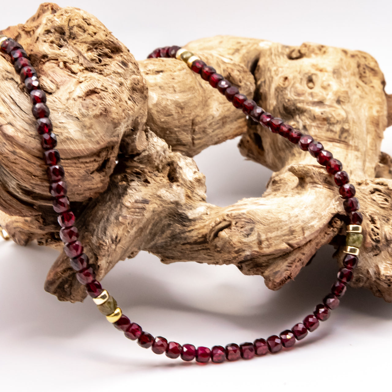 Beaded Garnet Necklace Set: Grade A Garnet Beads, Gold Filled, January Birthstone