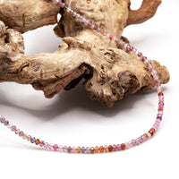 Pink Multicolor Spinel and Garnet Beaded Necklace Set: Grade A Beads, Sterling Silver or 14k Gold Filled