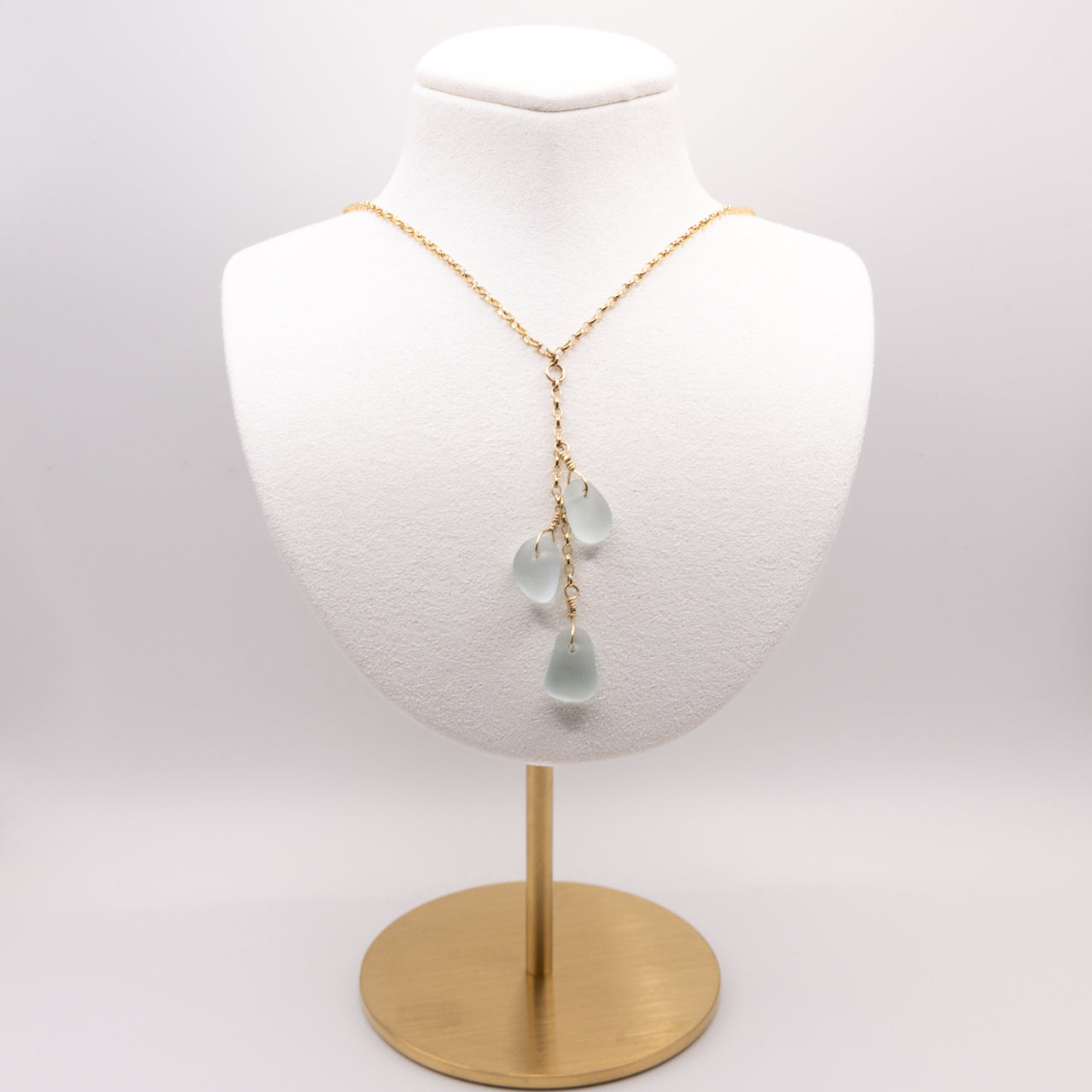 Aqua Blue Sea Glass Necklace
