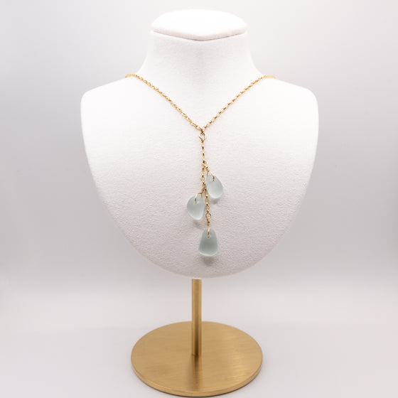 Aqua Blue Sea Glass Necklace