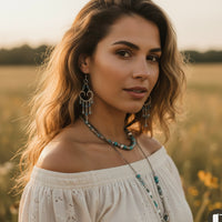 Personalized Birthstone Heart Chandelier Boho Style Earrings: 14k Gold Filled, 14k Rose Gold Filled or Sterling Silver