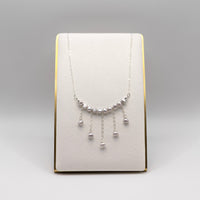 Silver Baroque Pearl Boho Statement Necklace