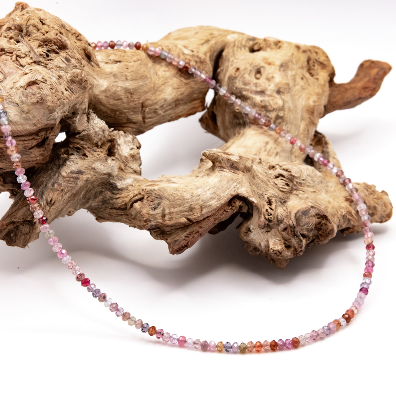 Pink Multicolor Spinel and Garnet Beaded Necklace Set: Grade A Beads, Sterling Silver or 14k Gold Filled