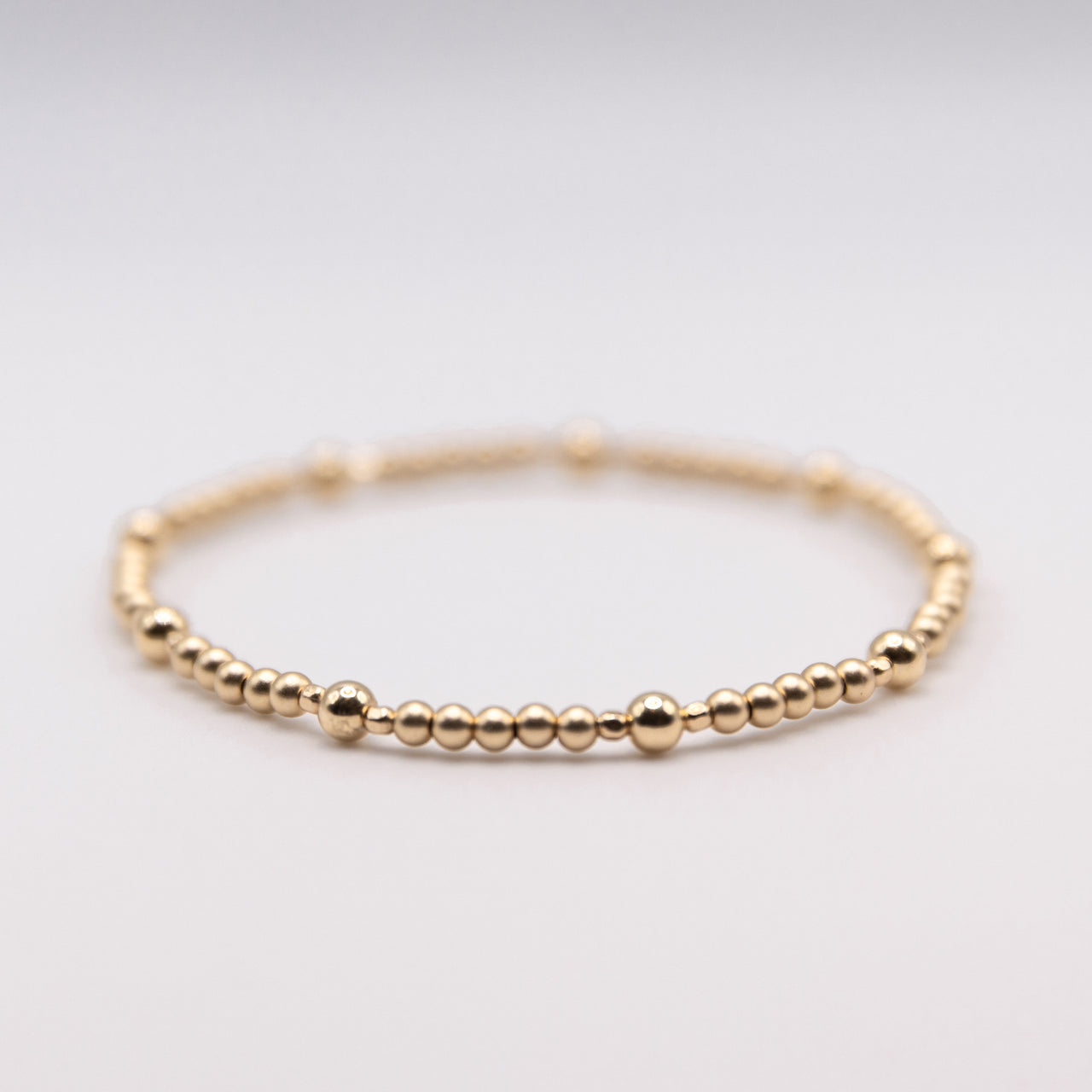 14kq Gold Filled Beaded Bracelet Set: Baroque Pearl Stacking Bracelets