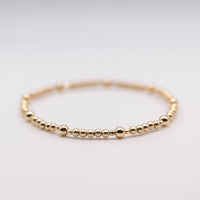 14kq Gold Filled Beaded Bracelet Set: Baroque Pearl Stacking Bracelets