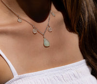 5 Charm Aqua Blue Sea Glass Necklace