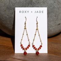 14k Gold Filled Carnelian Satellite Earrings