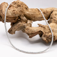 Sterling Silver Beaded Necklace: Adjustable Layering Chain, Gift Boxed